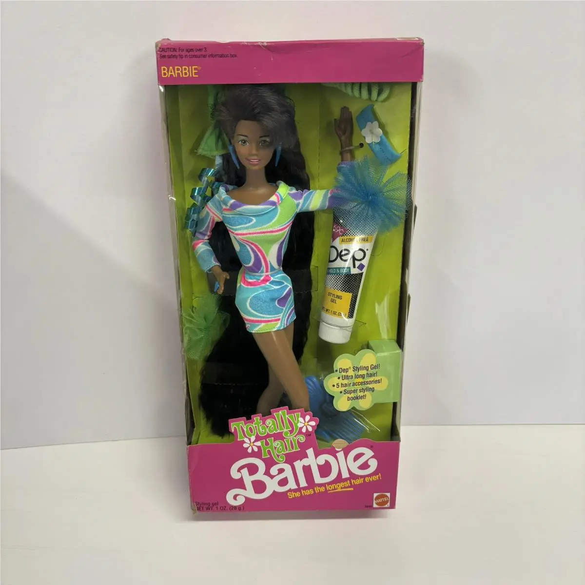 1991 Totally Hair African American Barbie Nib/nrfb Mattel 5948