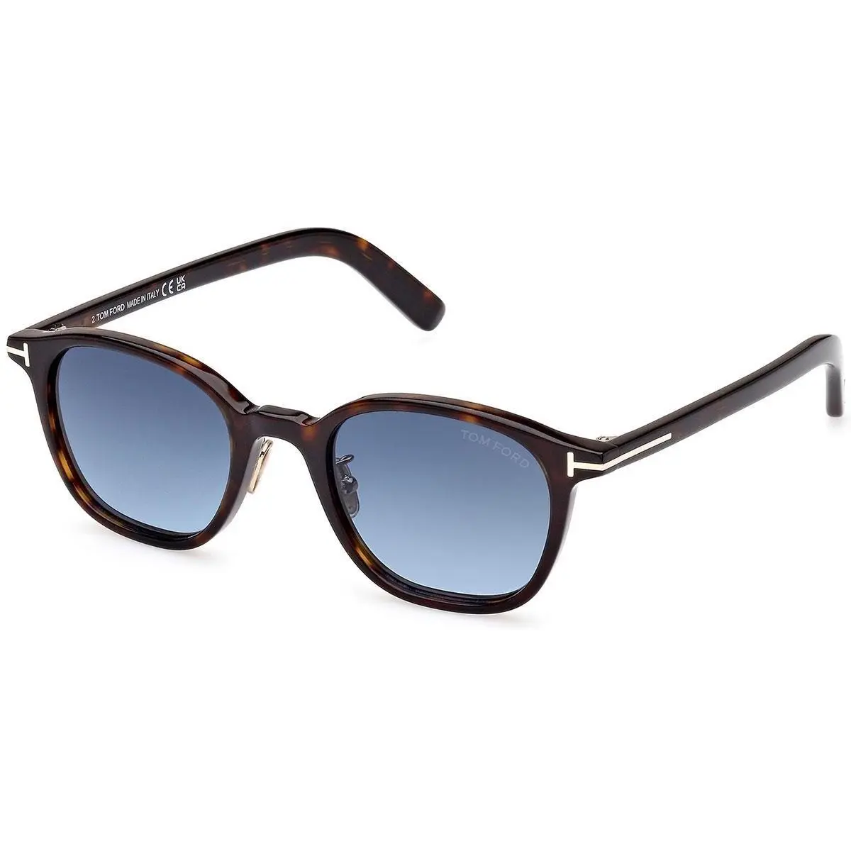 Tom Ford FT0978-D 52W Sunglasses Havana Frame Blue Lenses 49mm