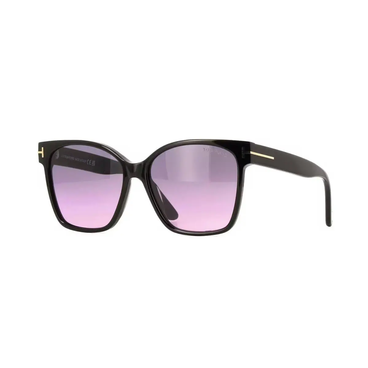 Tom Ford IRIS-02 FT1312 Shiny Black/grey To Purple Gradient 01B Sunglasses - Frame: Shiny Black, Lens: Grey To Purple Gradient