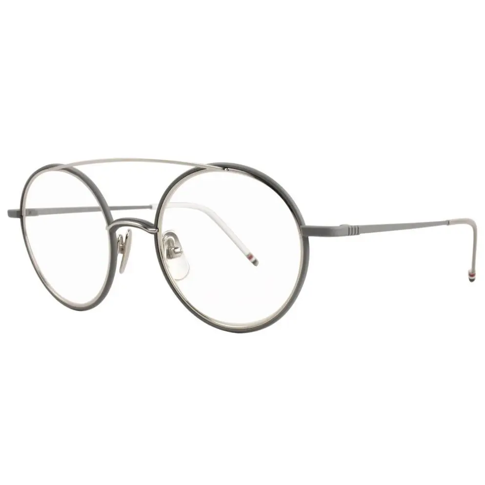 Round Eyeglasses Gray Silver Frame Metal TB-108-B-GRY-SLV 50mm by Thom Browne