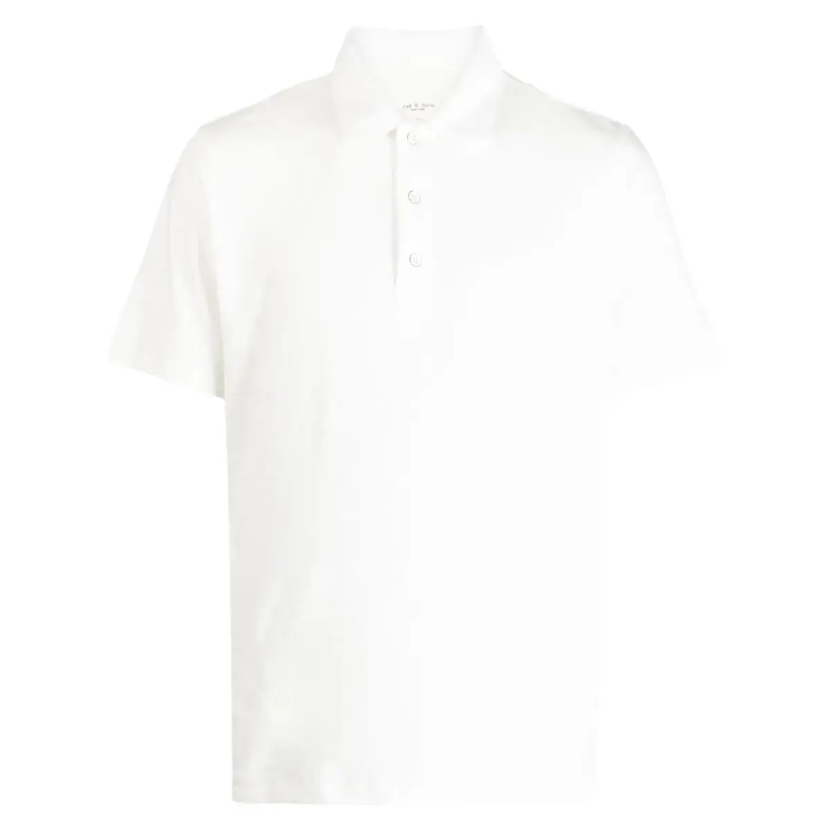 Rag Bone Men`s Classic Flame Short Sleeve Polo Shirt White