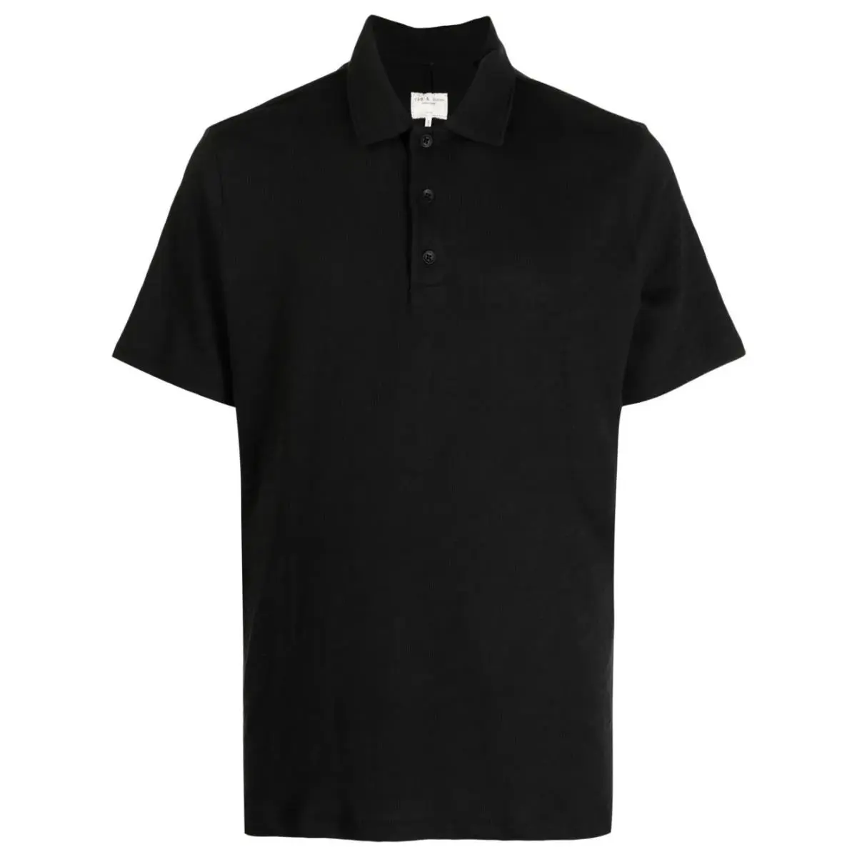 Rag Bone Men`s Classic Flame Short Sleeve Polo Shirt Black