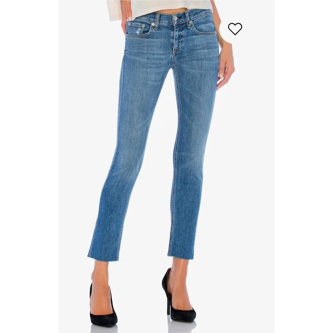 Rag Bone Women’s Ankle Dre Jeans Raw Hem Straight Leg Sz 26