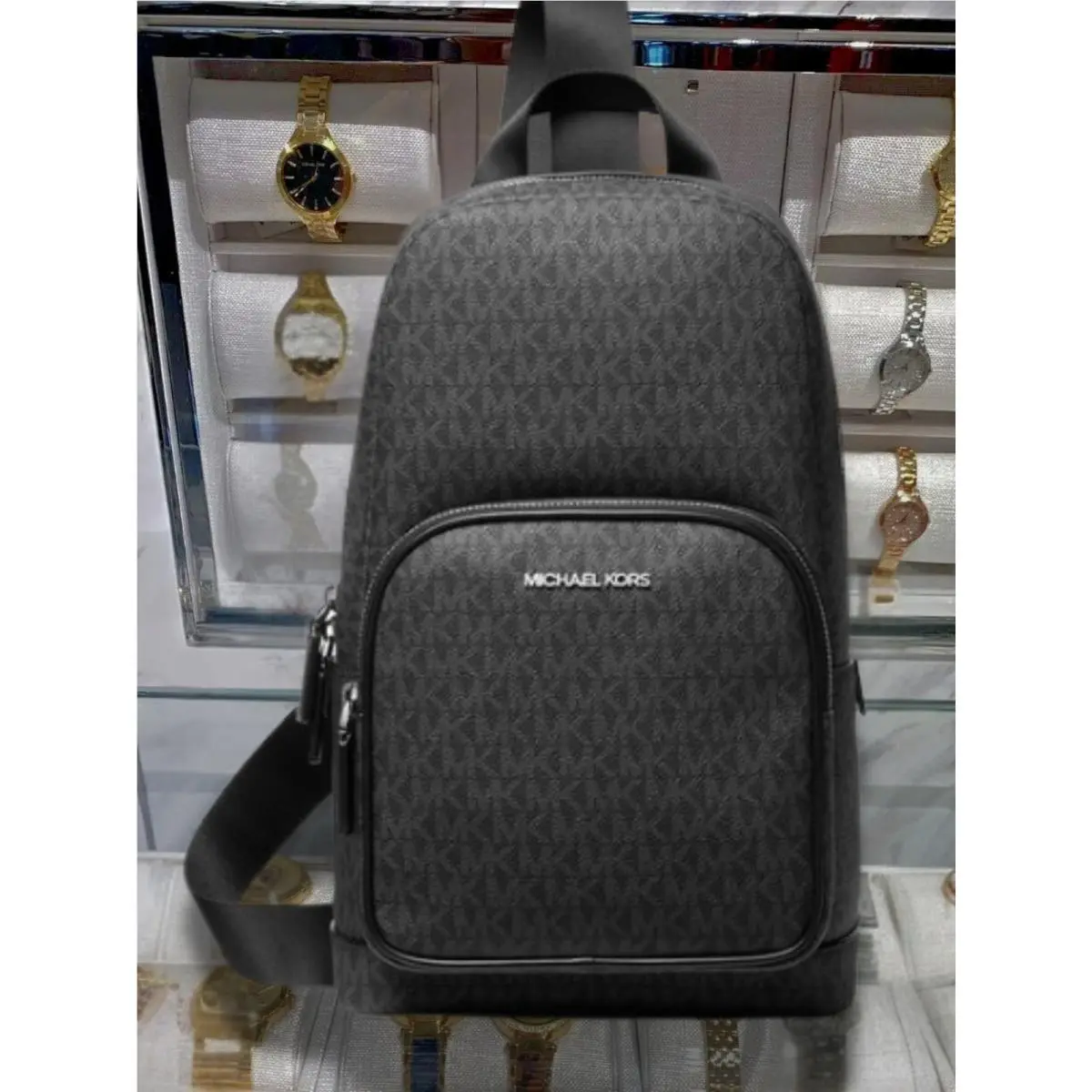 Michael Kors Cooper Men MK Logo Sling Pack Shoulder Crossbody Bag Variation