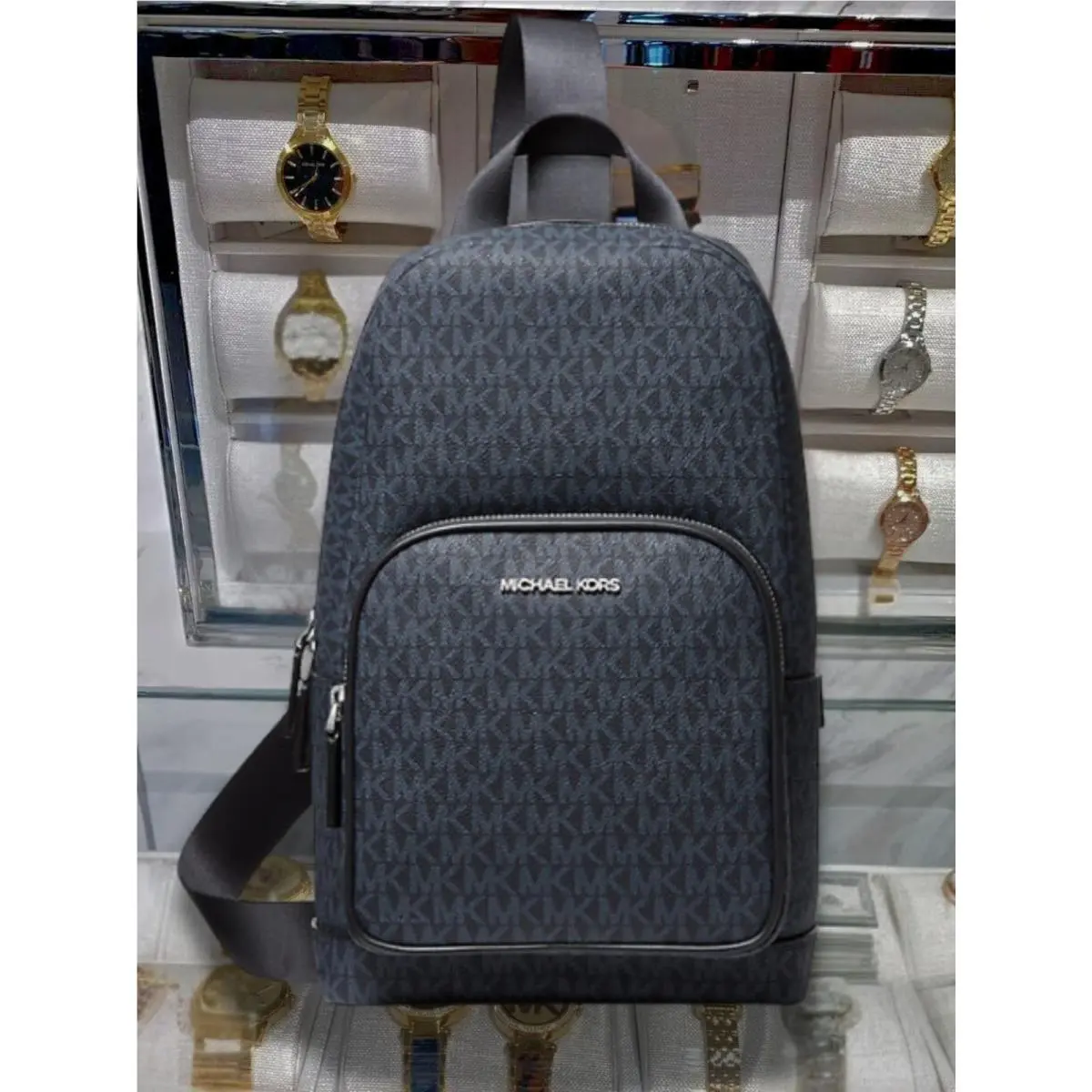 Cooper Men MK Logo Sling Pack Shoulder Crossbody Bag Variation ADMIRAL by Michael Kors