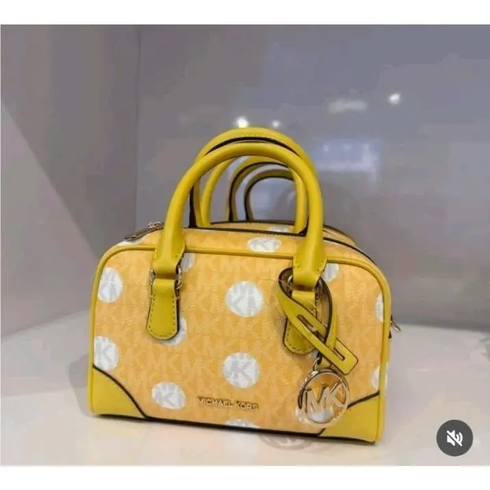 Thompson Extra-small Polka Dot Signature Logo Satchel Bag by Michael Kors