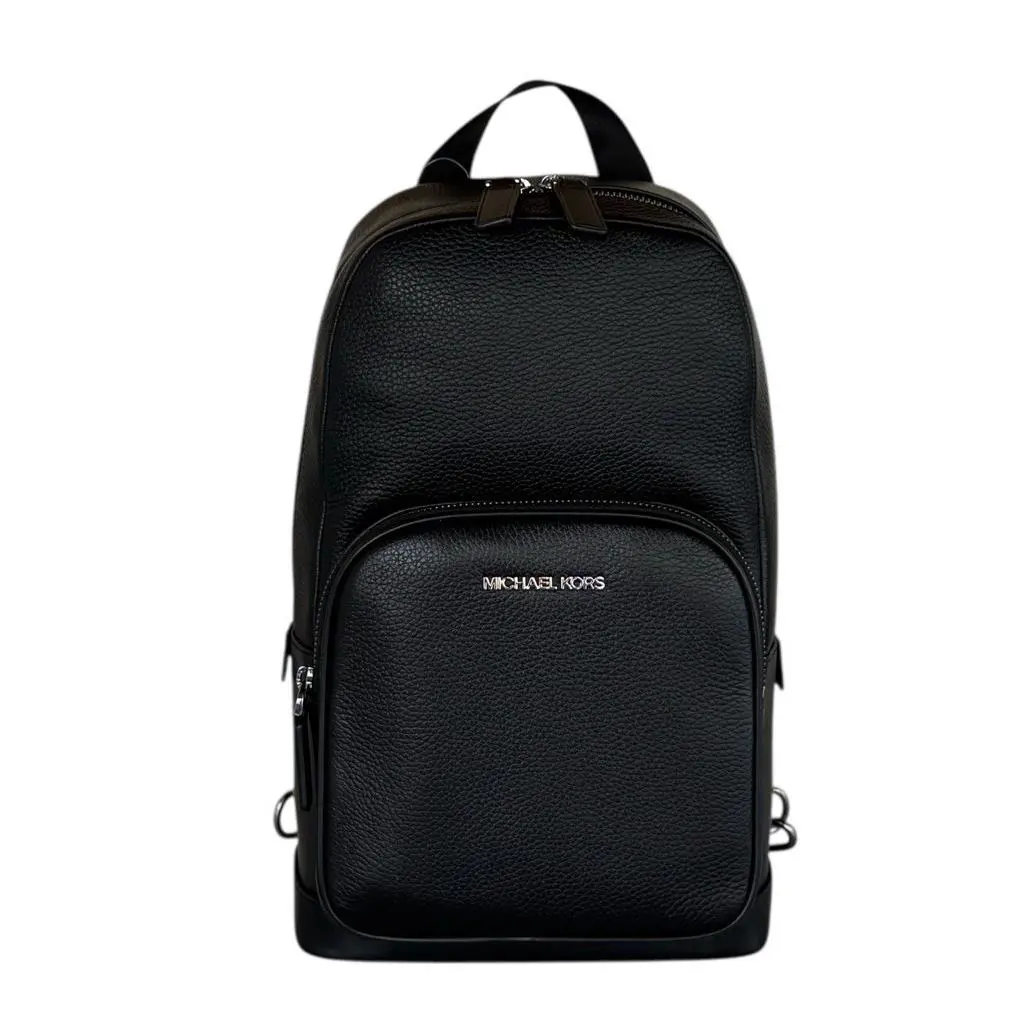 Michael Kors Cooper Commuter Sling Pack Leather Backpack Black