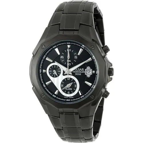 Pulsar Men`s PF3961 Chronograph Alarm Black Dial Sport Watch