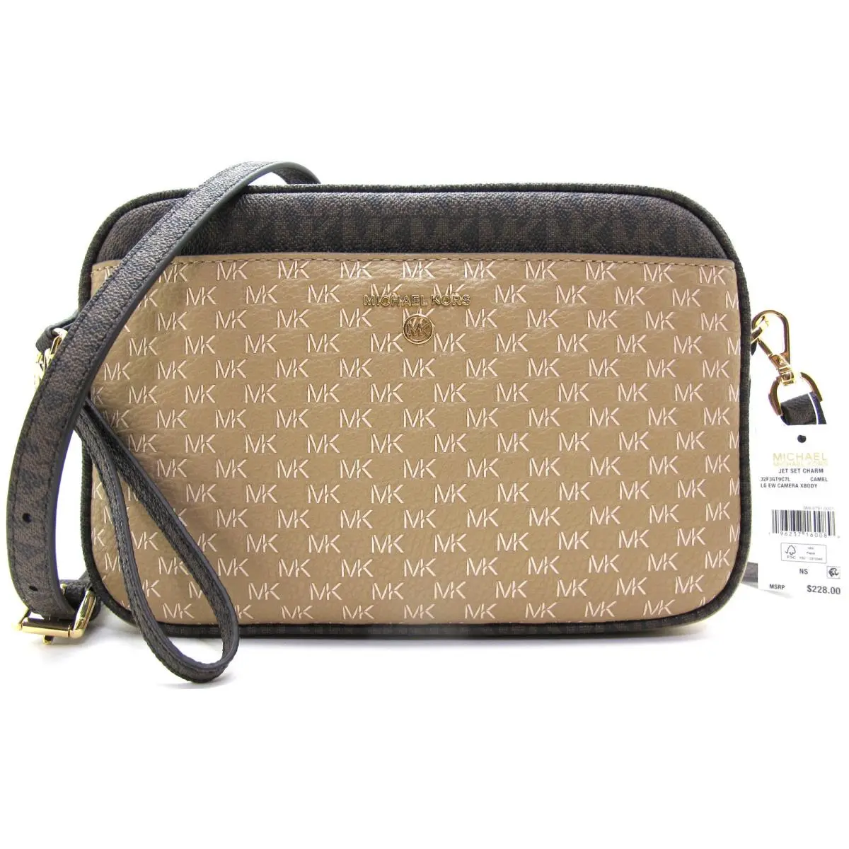 Michael Kors Jet Set Charm Large EW Camera Crossbody Camel/brown