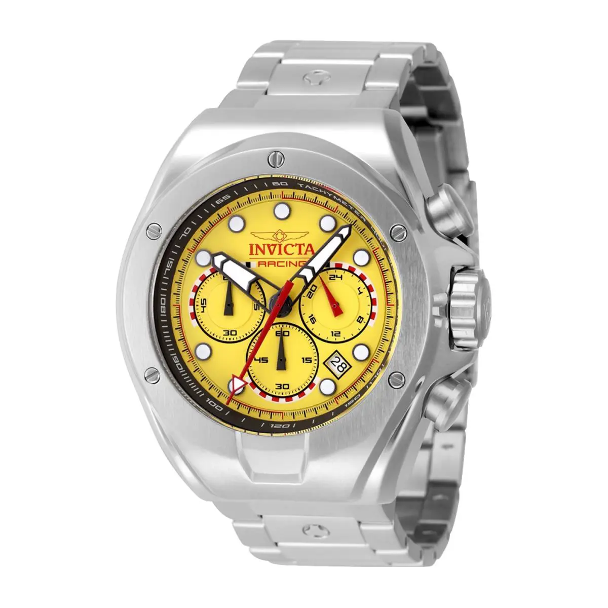 Invicta Racing 47748 Yellow Dial Steel Chronograph Sports Watch 48MM