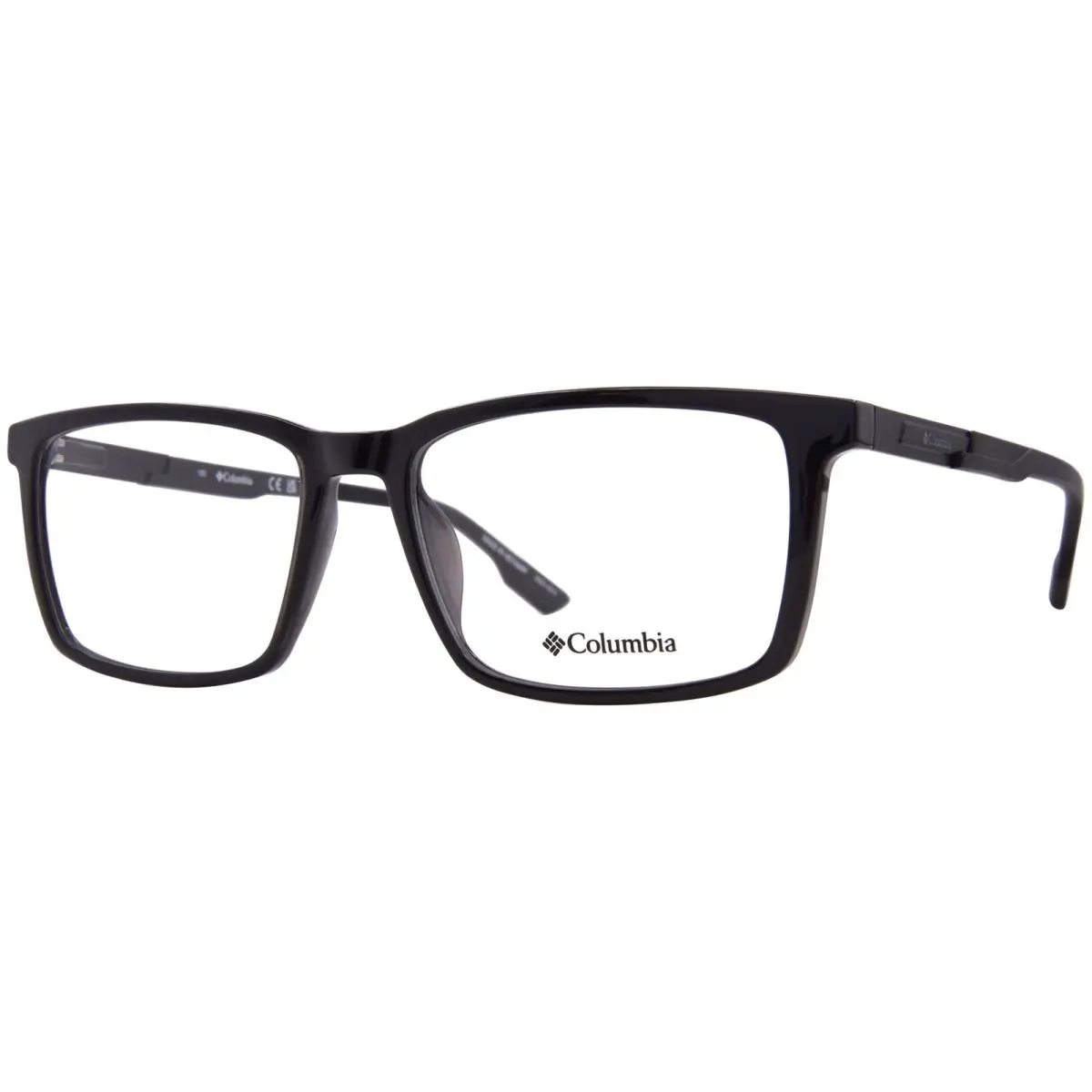 C8059 001 Eyeglasses Men`s Crystal Black Full Rim Rectangle Shape 58mm by Columbia