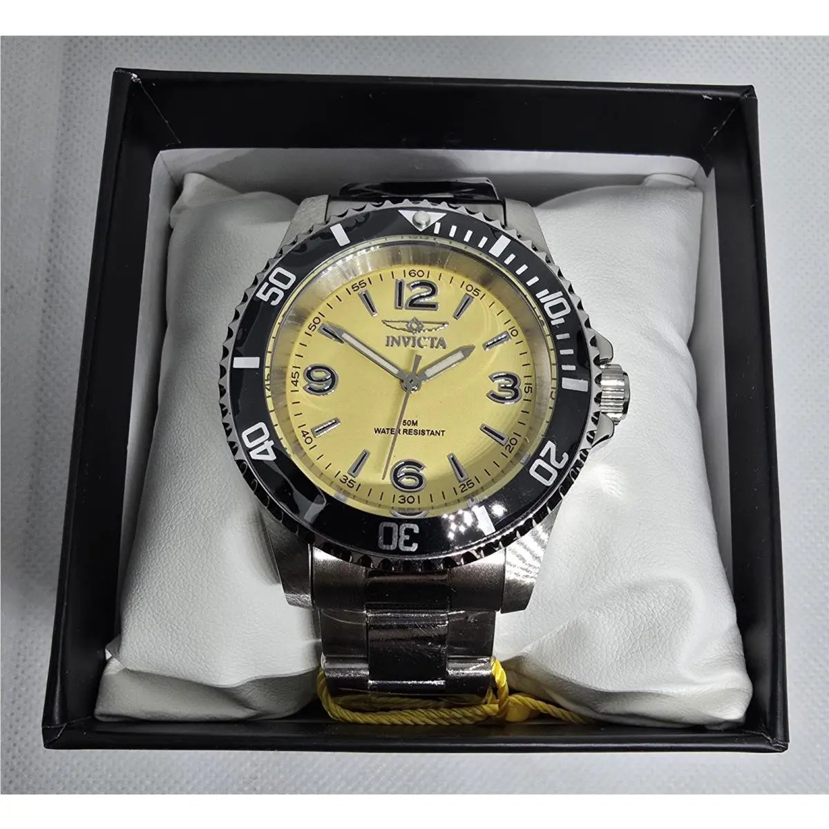 Invicta Specialty Rowan Men`s Watch 40mm Black Yellow Silver 49345