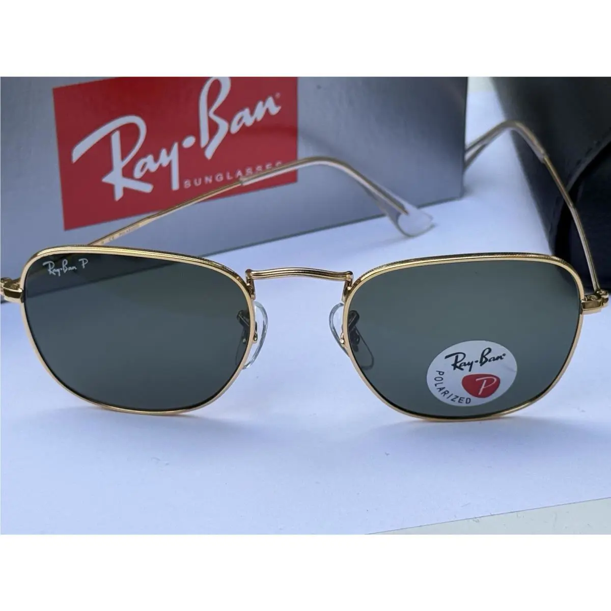 Ray-ban RB3857 9196/58 Frank Gold with Polarized G-15 Green Sunglasses 51mm
