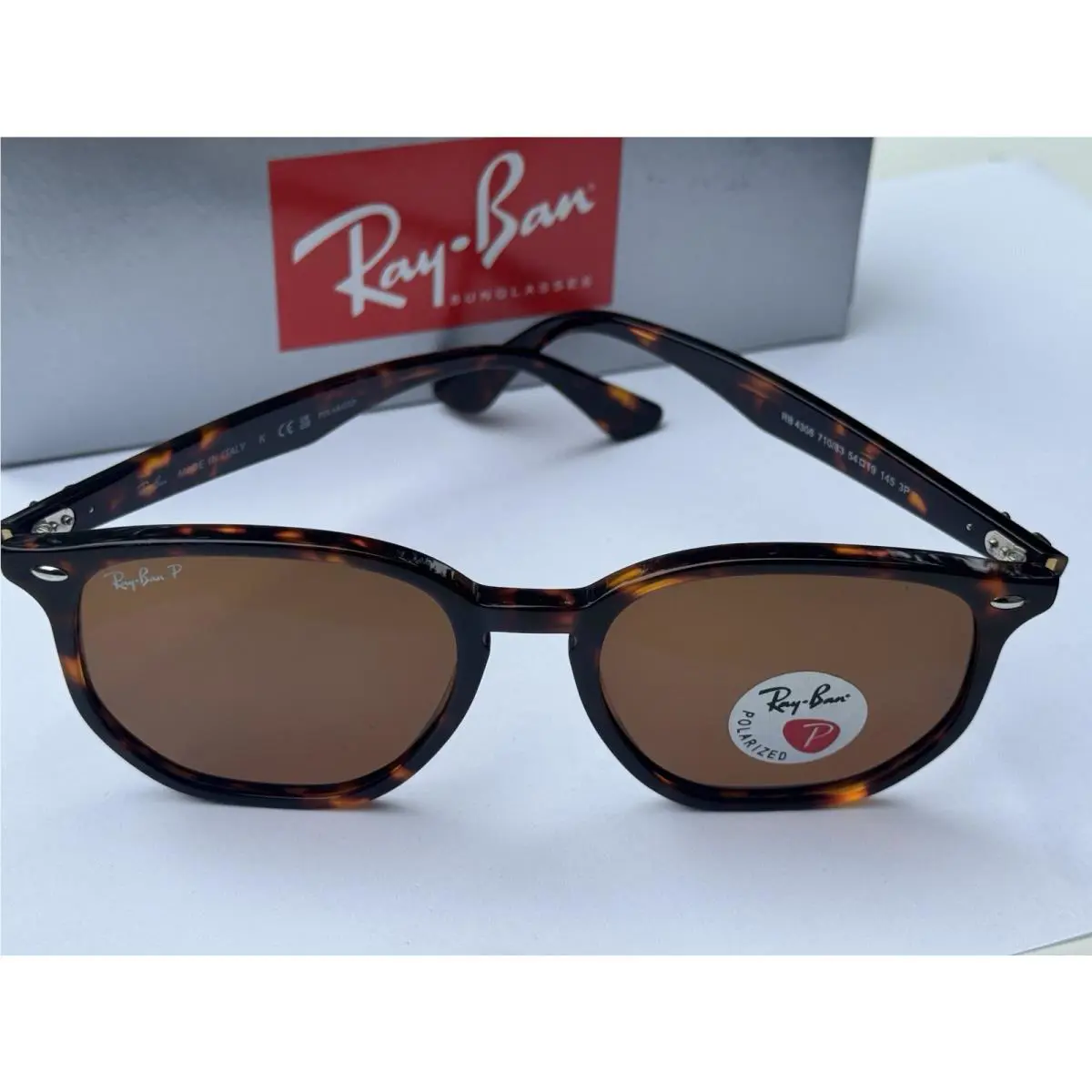 Ray-ban RB4306 710/83 Polished Light Havana/ Polarized Brown Sunglasses 54mm