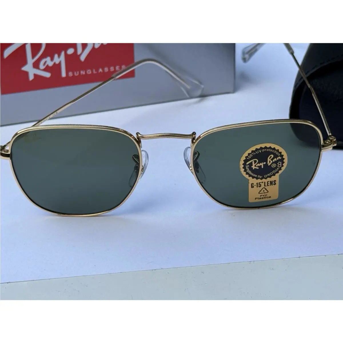 Ray-ban RB3857 9196/31 Frank Gold with G-15 Green Sunglasses 51mm