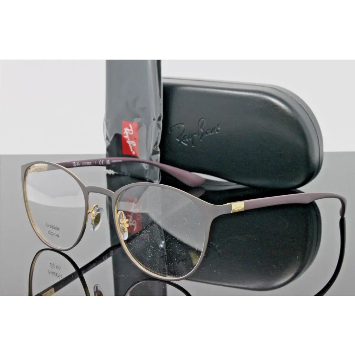 Ray Ban Eyeglasses Matte Dark Grey on Arista 52mm Round Metal Frame RX6355-3158