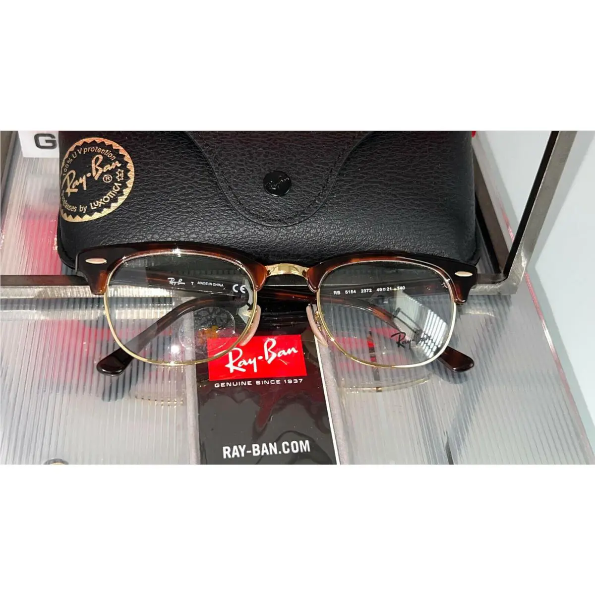 Ray-ban RB5154 Square Tortoise Eyeglasses 51MM 204