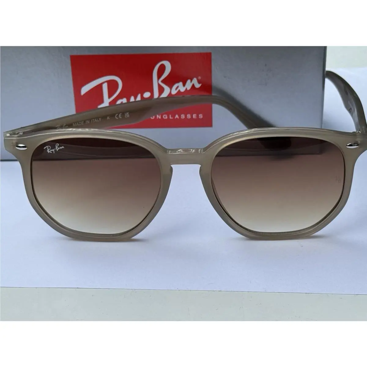 Ray-ban RB4306 6166/13 Polished Beige/dark Brown Gradient Sunglasses 54mm