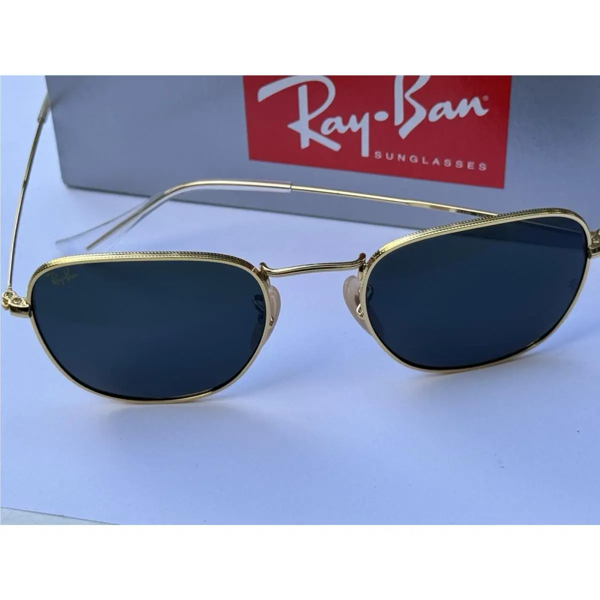 Ray-ban RB3857 9196/R5 Frank Polished Gold Frame with Blue Sunglasses 51mm