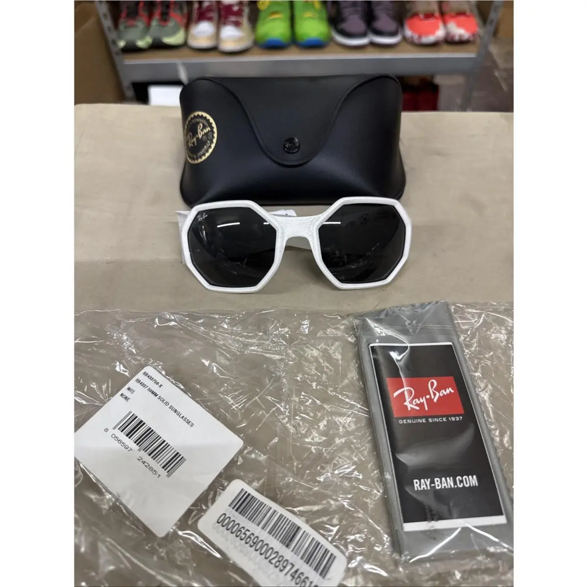 Ray-ban Sunglasses Acetate White Men Women RB 4337 6491/87 59 21 125 Italy