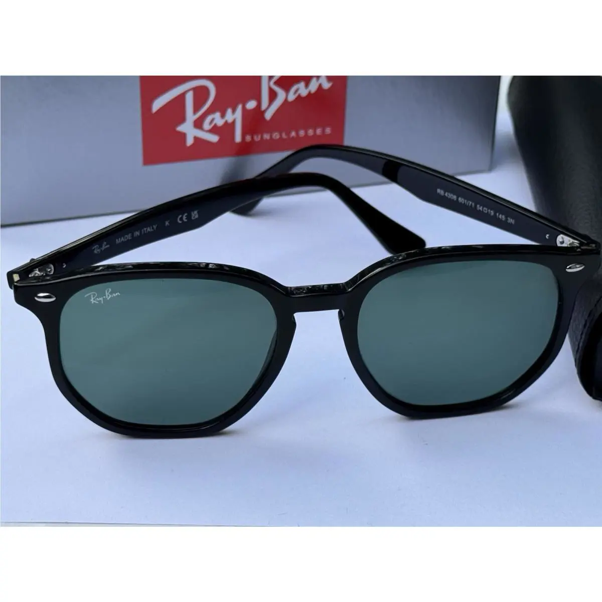 Ray-ban RB4306 601/71 Polished Black/dark G-15 Green Sunglasses 54mm