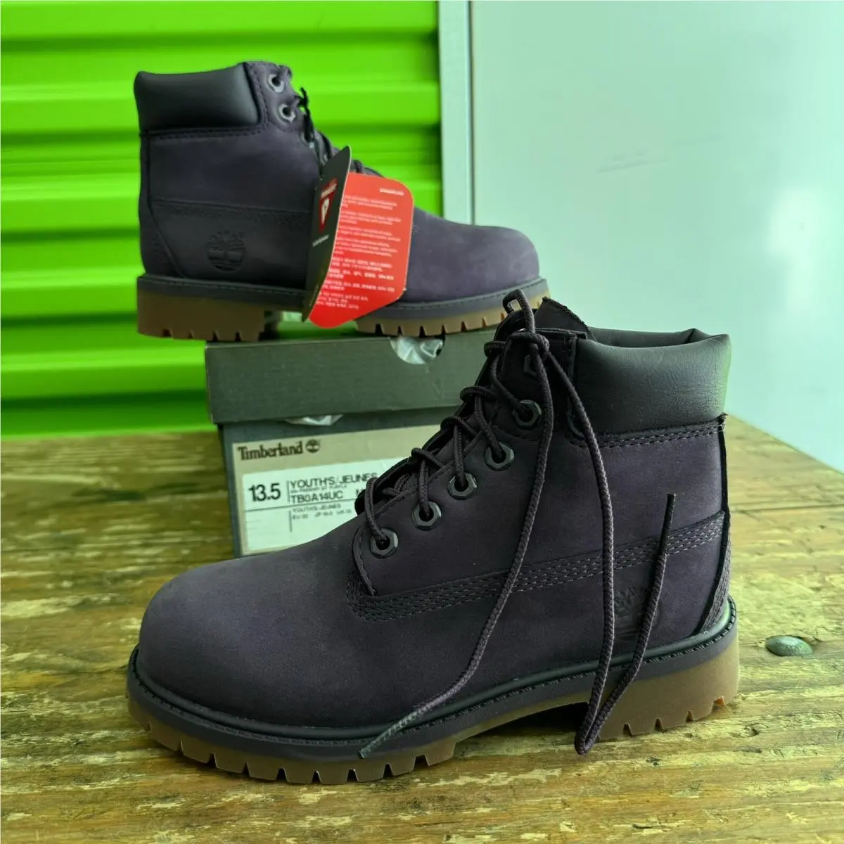 Timberland 6in Premium Boot Purple Boots Classic 13.5 Youth Primaloft