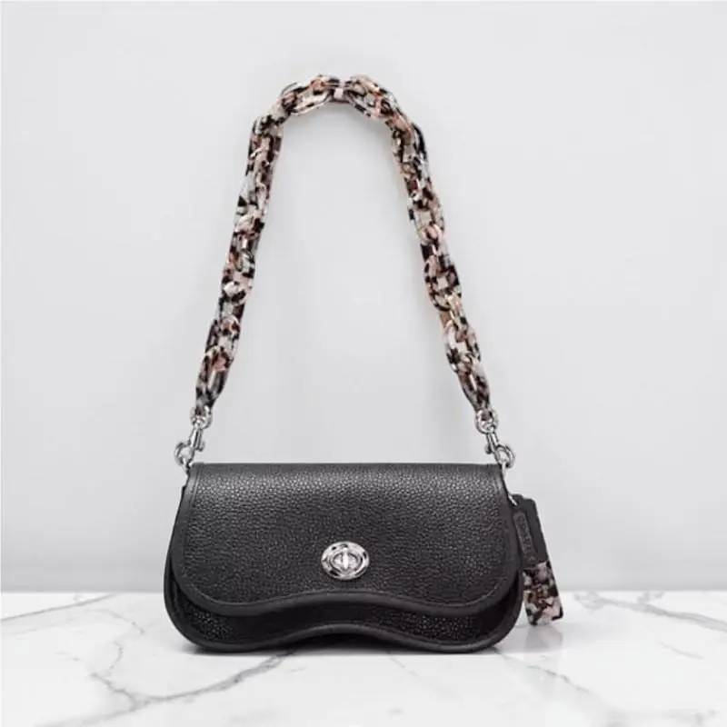Coach Wavy Dinky Bag Coachtopia Black Leather Shoulder Crossbody CK113