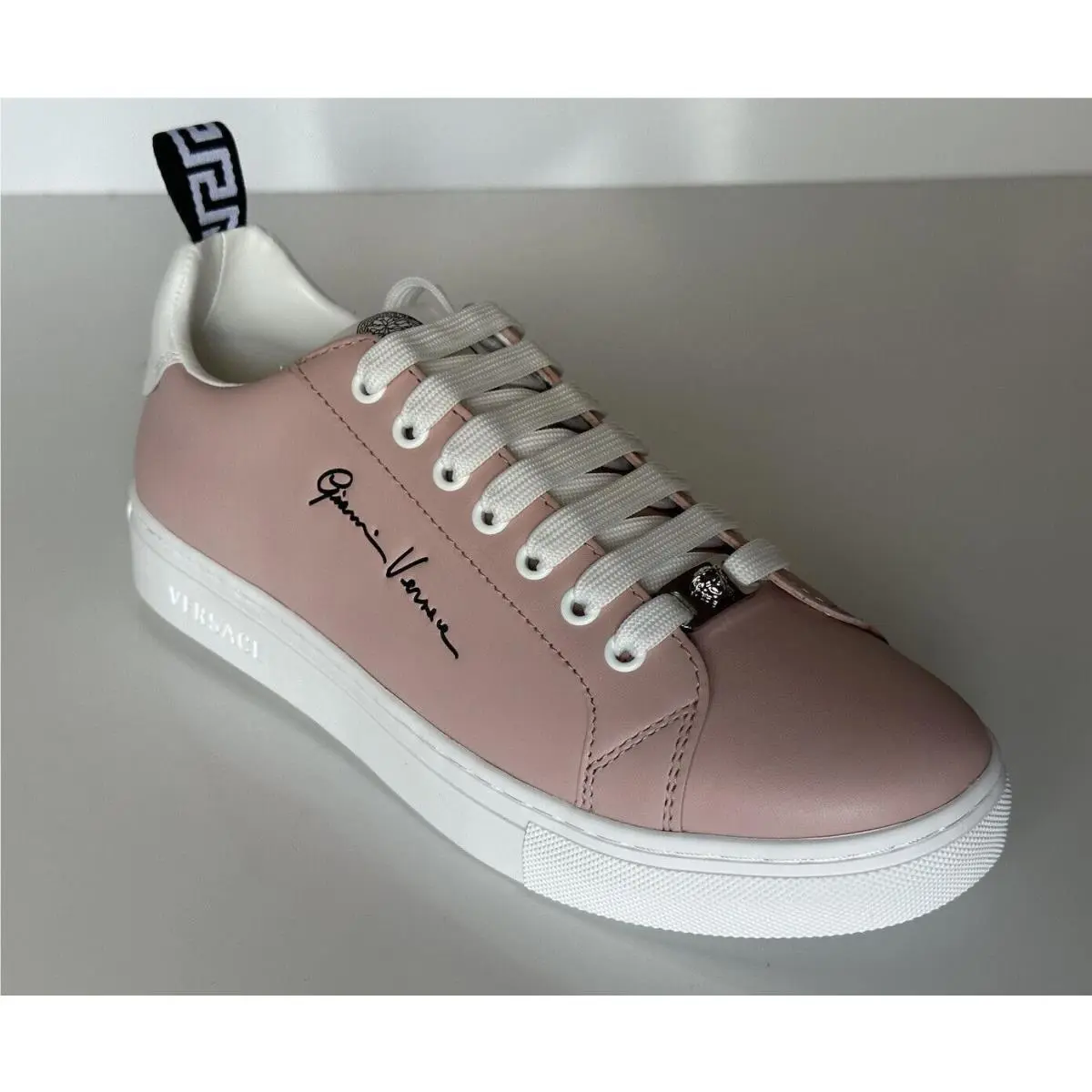 Versace Low Top Blush/white Leather Sneakers 9 US 39 Euro 1002773