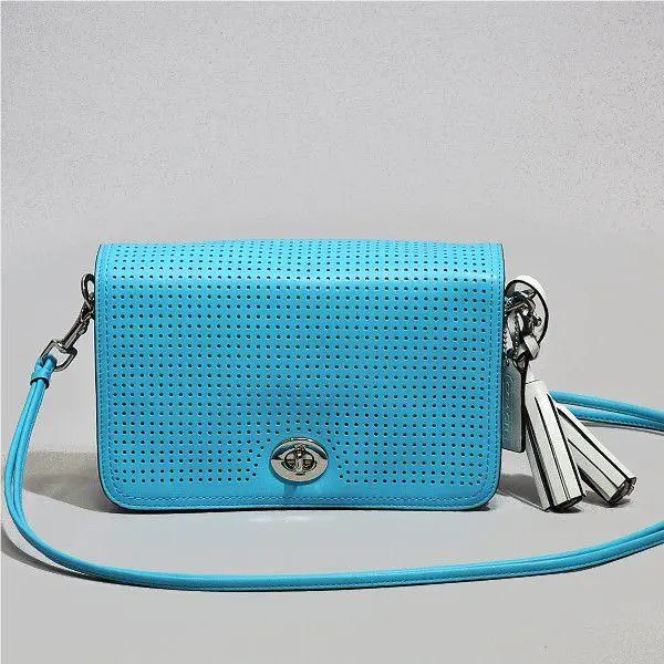 Coach Legacy Perforated Leather Penelope Shoulder Bag 23404 Robin/chalk