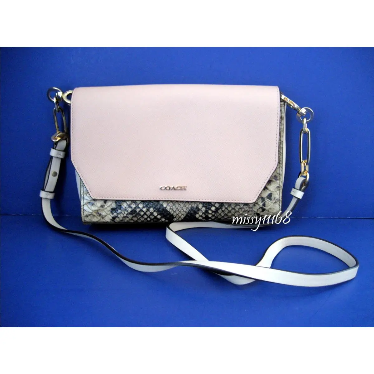 Coach Saffiano Crosstown Crossbody in Mixed Materials 51944 LI / Rose Petal