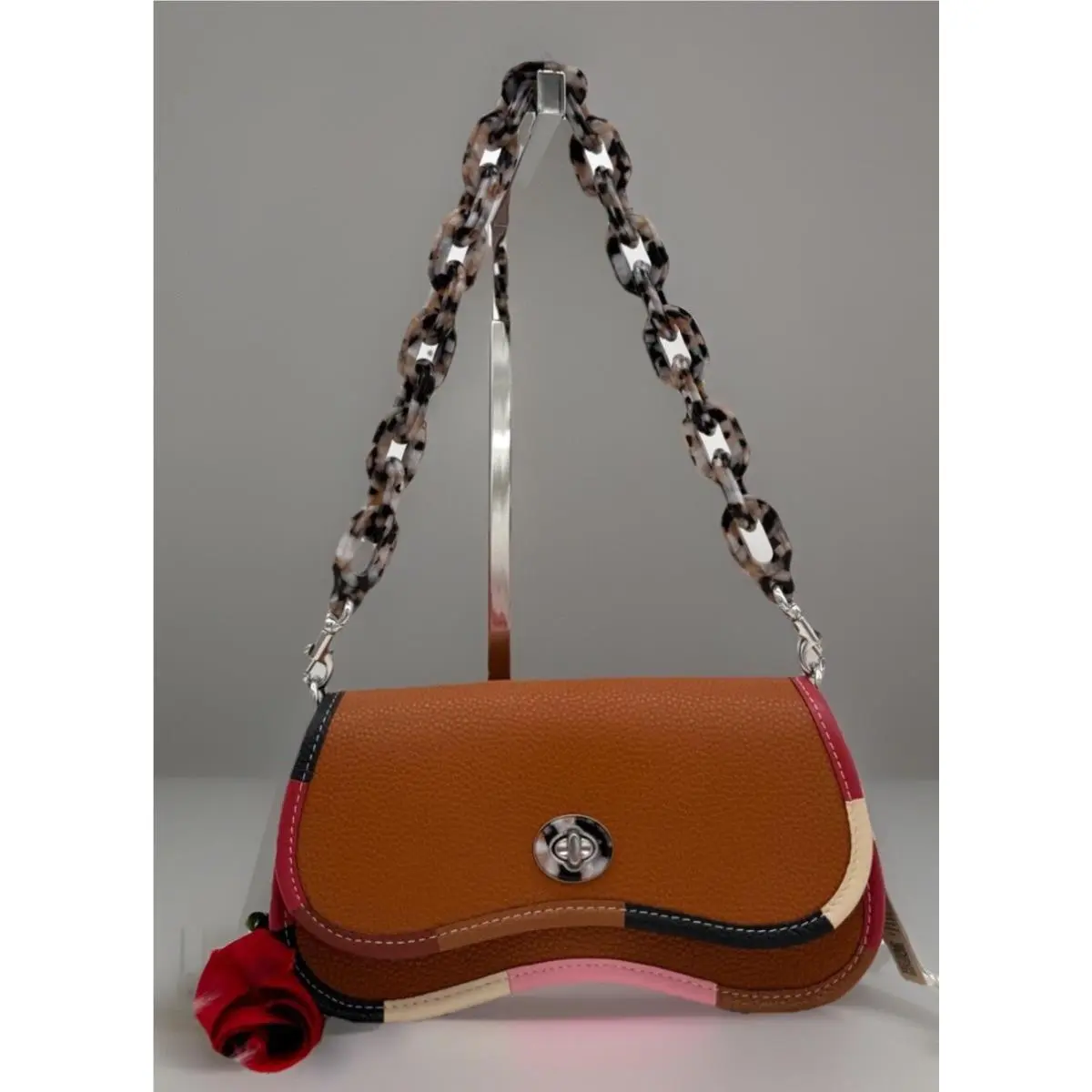 Coach Coachtopia Wavy Dinky Colorful Binding Shoulder Bag-amber Multi