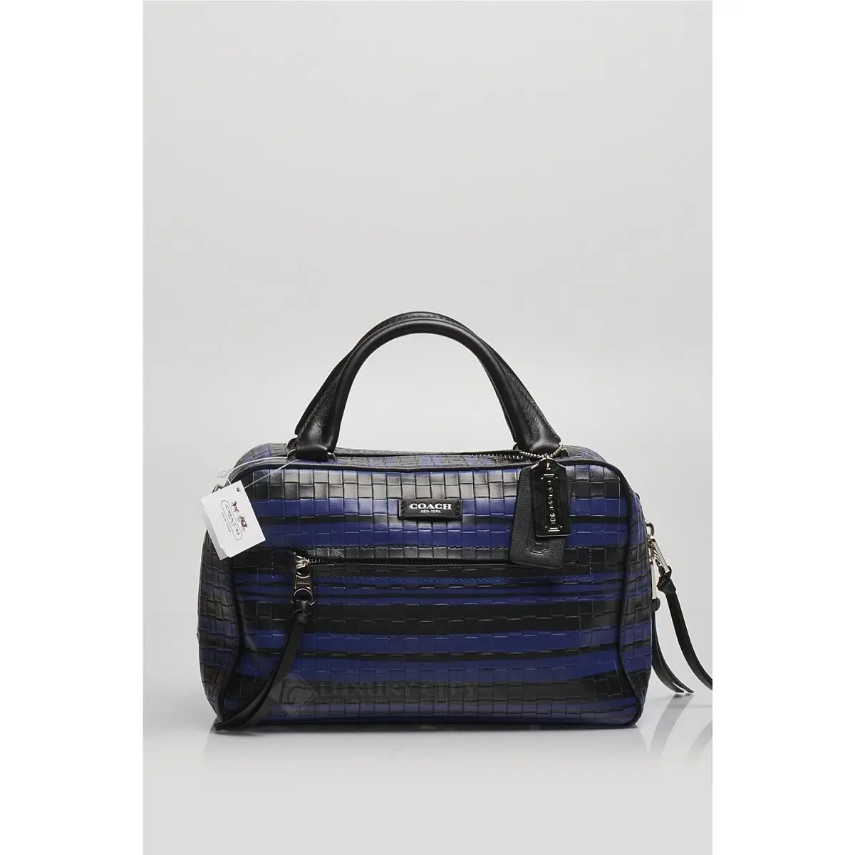 Coach Bleecker Small Toaster Embossed Woven Leather Satchel 30471 Sv/multi