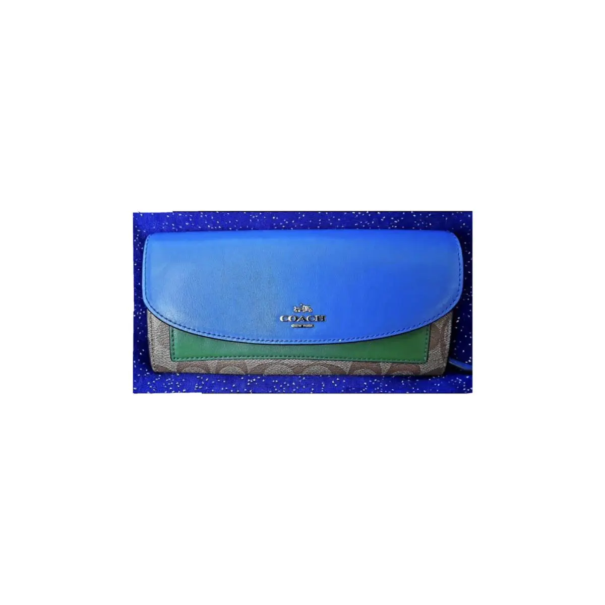 Coach Wallet New/tags Womens Leather Tri-fold Lrg Capacity Red/green