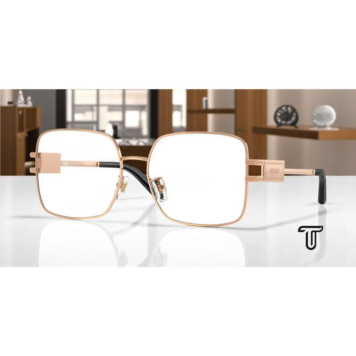 Versace VE1303D 1412 Rose Gold Demo Lens 56 mm Women`s Eyeglasses