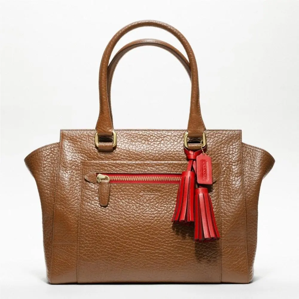 Coach Legacy Textured Leather Medium Candace Carryall Brown/carnelian 19926