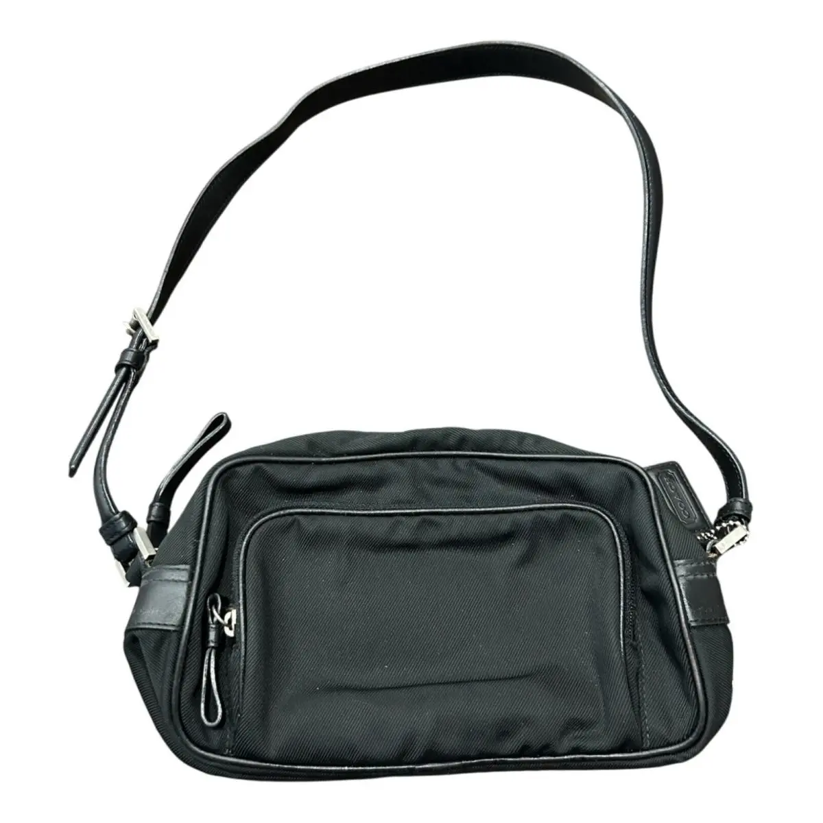 Coach Black Crossbody Bag Leather Adjustable Strap Zipper Compartments