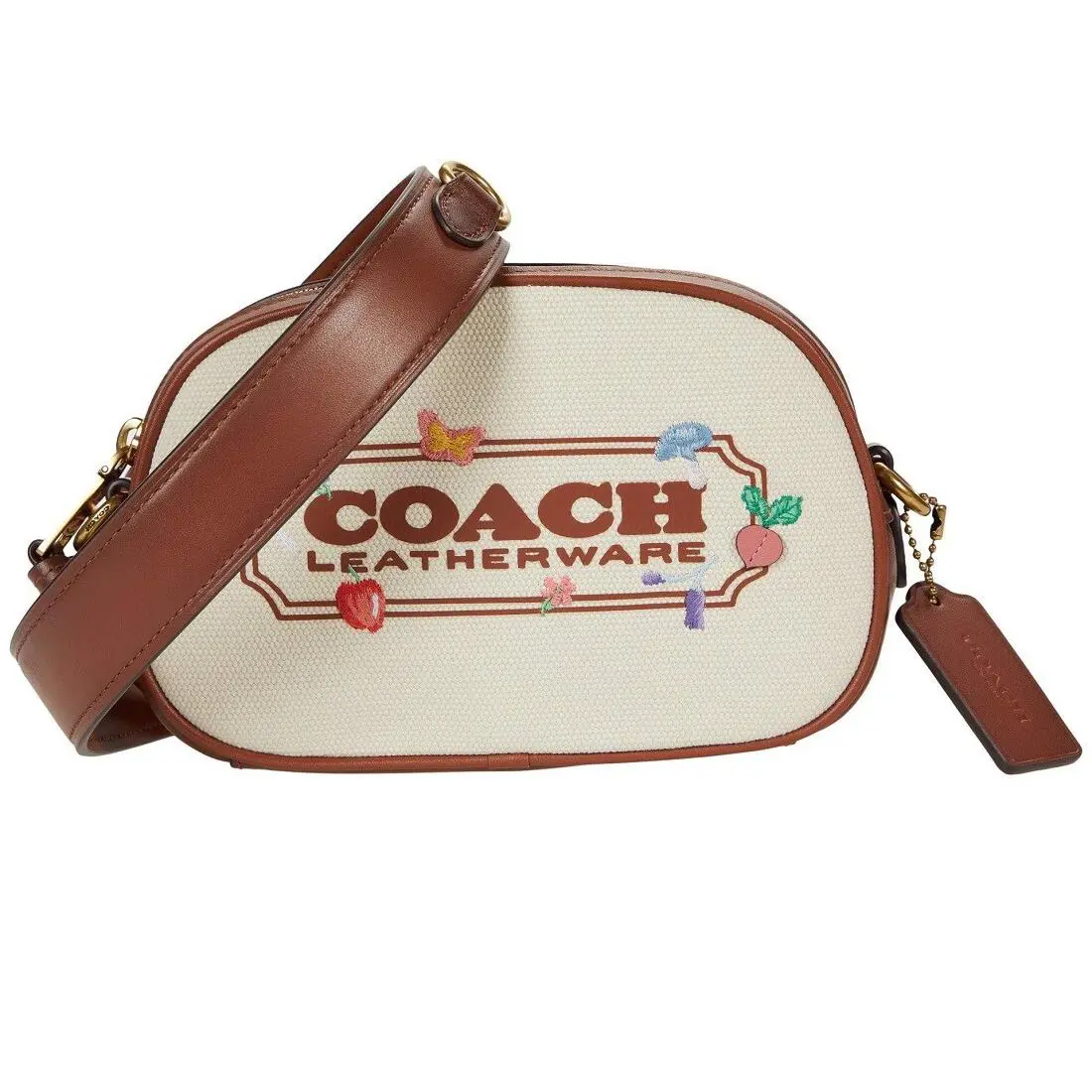 Embroidered Canvas  Badge Camera Crossbody B4/Natural One Size by Coach
