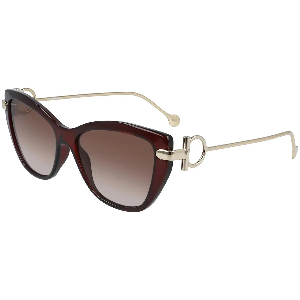 Salvatore Ferragamo Women`s Wine Cat Eye Sunglasses - SF928S 606 - Made in Italy