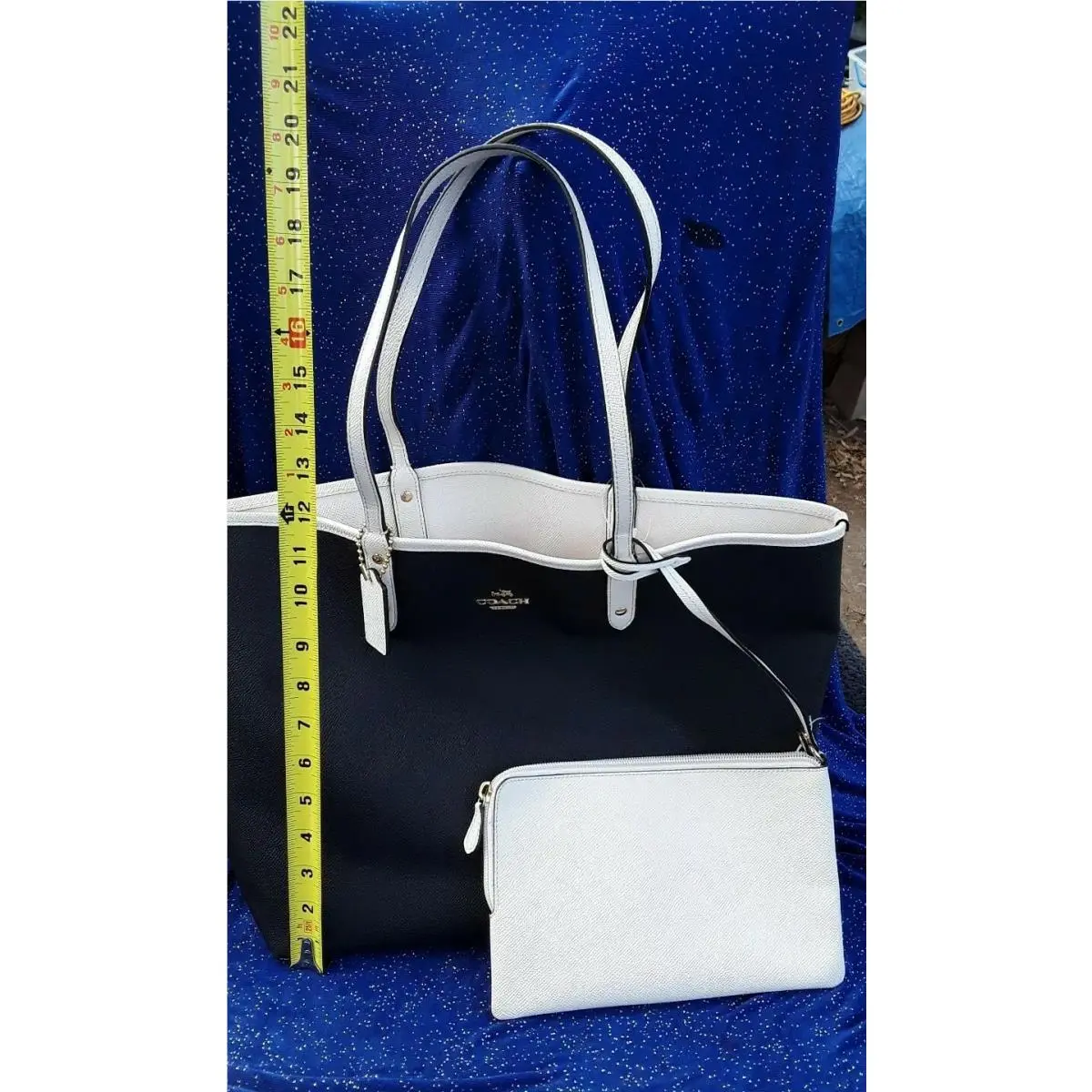 Coach Leather Purse Handbag Reversible + Wallet Lrg W/tag