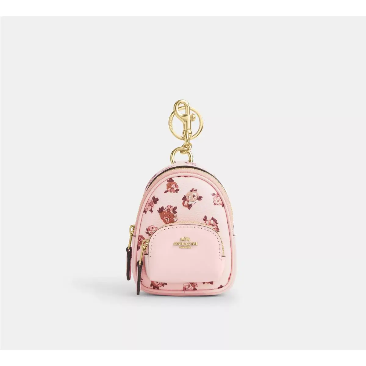 Mini Court Backpack Bag Charm Rosette Print CAA68 Gold/blush/multi by Coach
