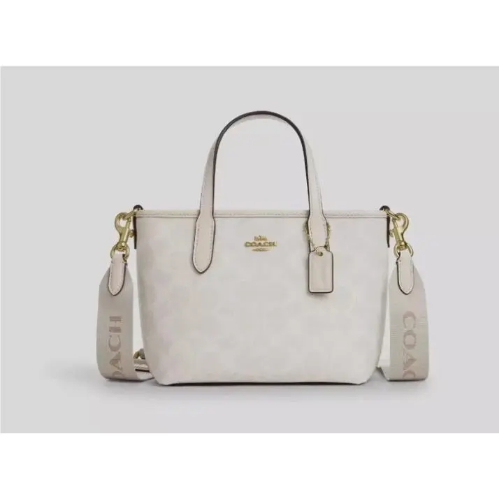 Coach City Mini Tote Bag Crossbody Signature Canvas White/chalk CW032