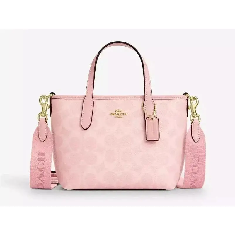 Coach City Mini Tote Bag Signature Canvas CW032 Powder Pink Outlet