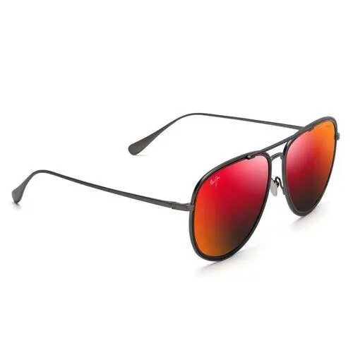 Kaupo Gap Aviator Sunglasses Red/black Tortoise/hawaii Lava by Maui Jim
