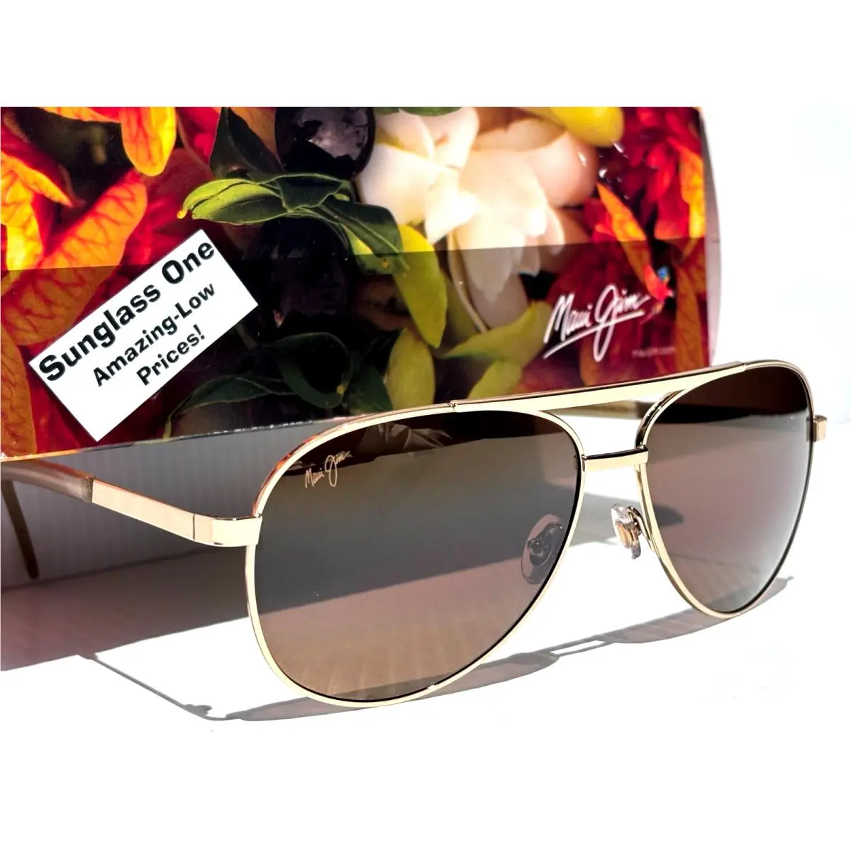 Maui Jim Seacliff Gold Polarized Hcl Bronze Lens Sunglass H831-16