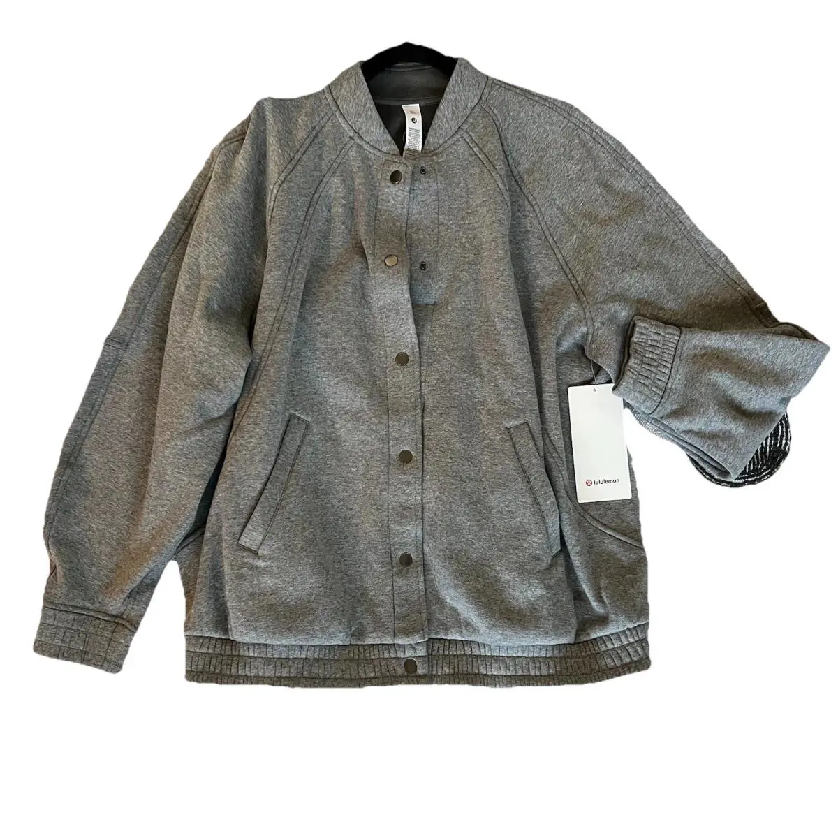 Lululemon Scuba Oversized Varsity Jacket Plush Heathered Medium Grey Size M/l