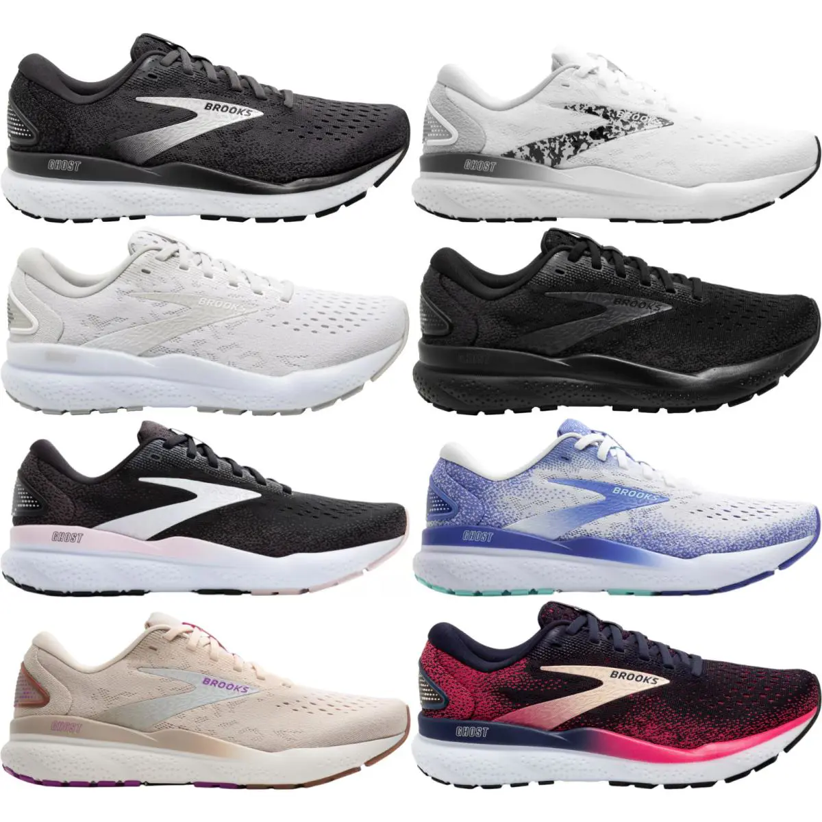 Brooks shoes - Brooks Ghost 16 - Ghost - Black/White/Orchid Ice 31