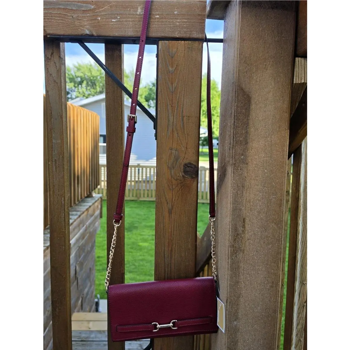 Michael Kors Carson Large Convertible Crossbody Bag - Cherry Red Leather