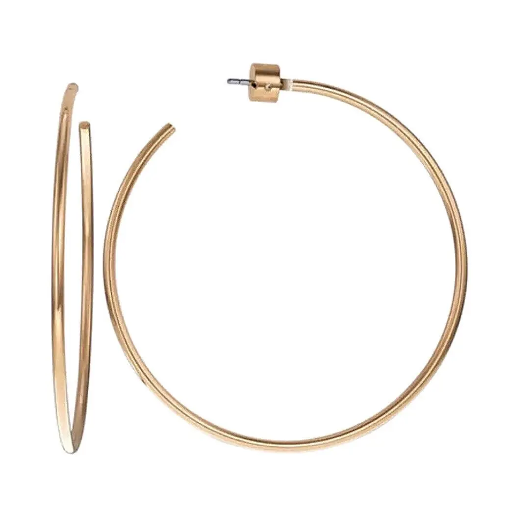 Women`s Michael Kors Rose Gold-tone Large Outlets Hoop Earrings