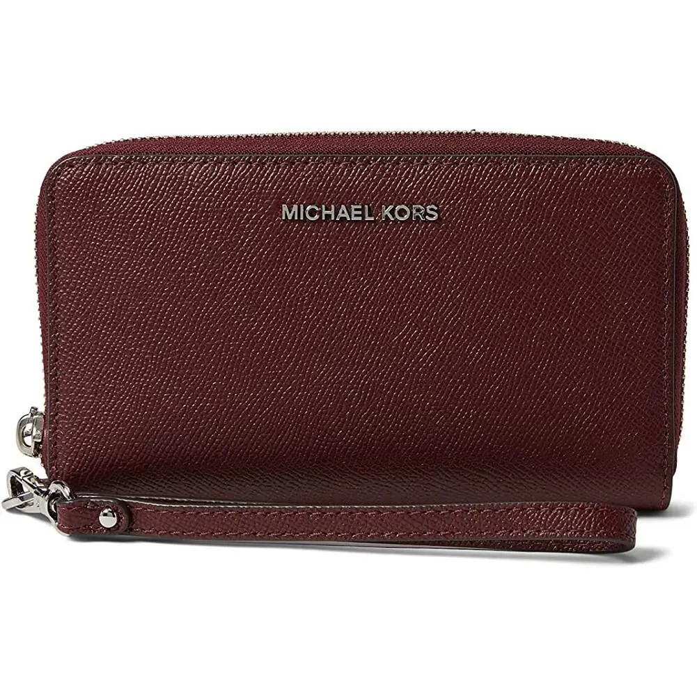 Michael Kors Jet Set Large Flat Multi Function Phone Case Merlot One Size