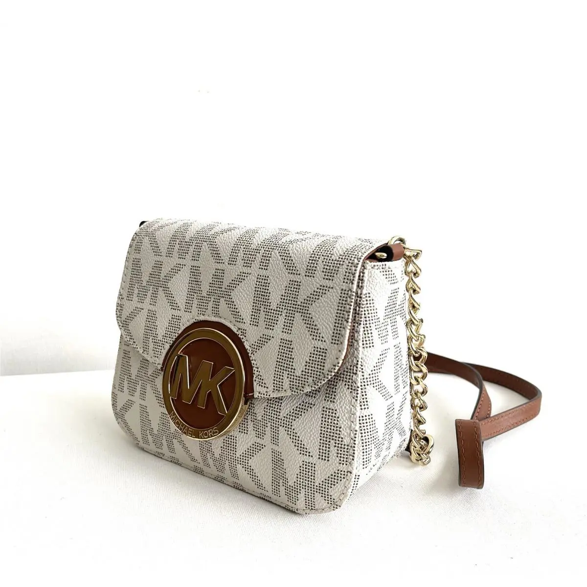 Michael Kors Fulton Small Crossbody Shoulder Purse Bag Vanilla 32T4GFTC1B